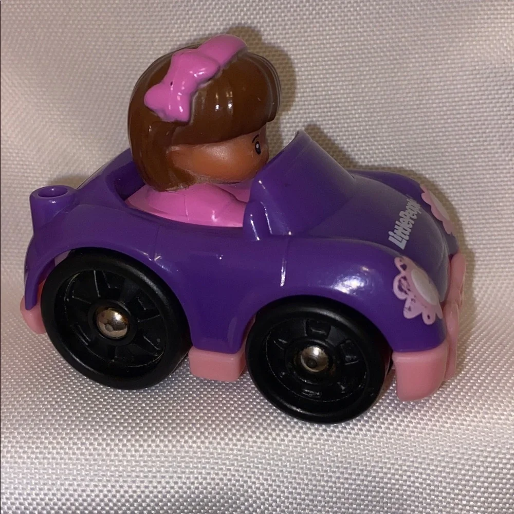 Little People Wheelies Car Racers with drivers, purple pink green, Fisher-Price